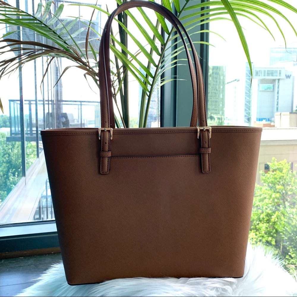 Michael Kors Jet Set Medium Tote Brown - Picture 2 of 6